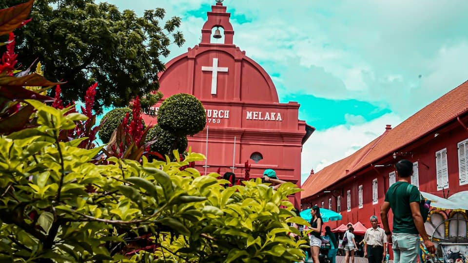 Visitors at Christ Church, Melaka